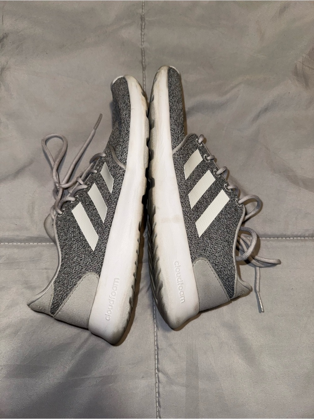 adidas Women’s Grey Knit Cloudfoam Sneakers